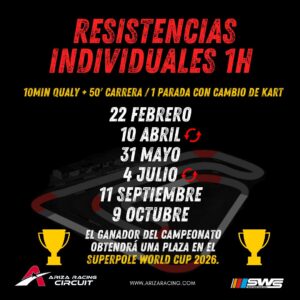 Calendario campeonato 1h 2026