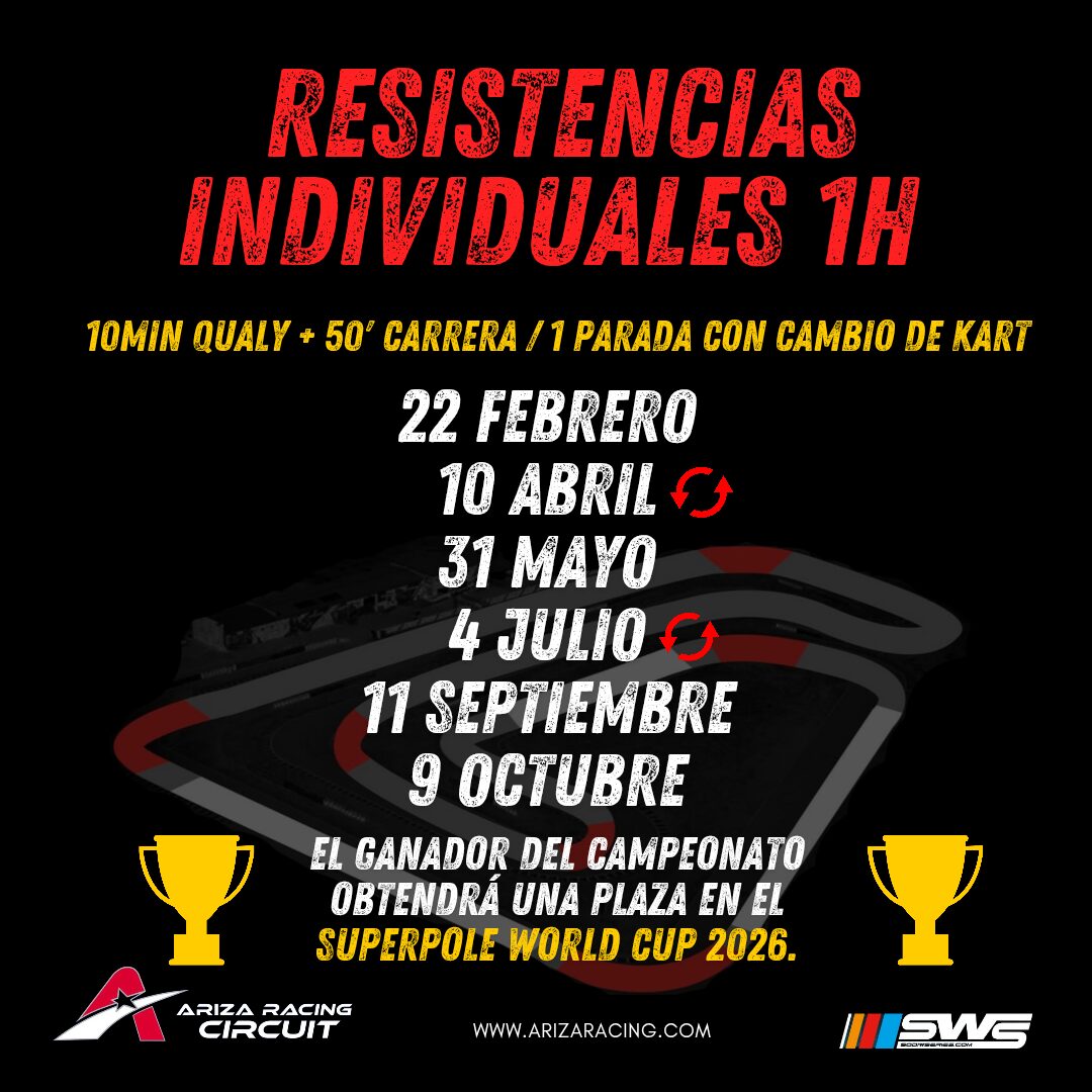 Calendario campeonato 1h 2026
