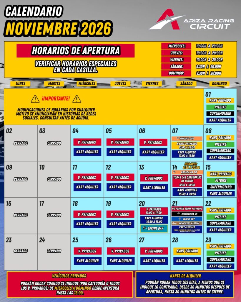 calendario noviembre atualizado